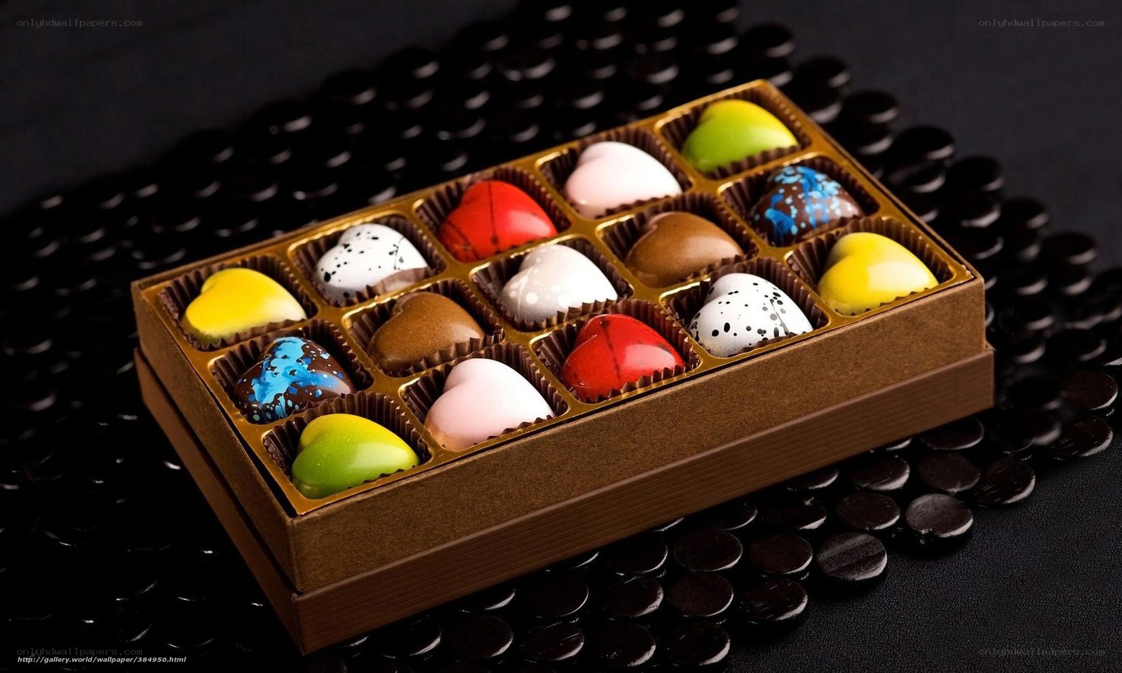 Assorted heart-shaped chocolates