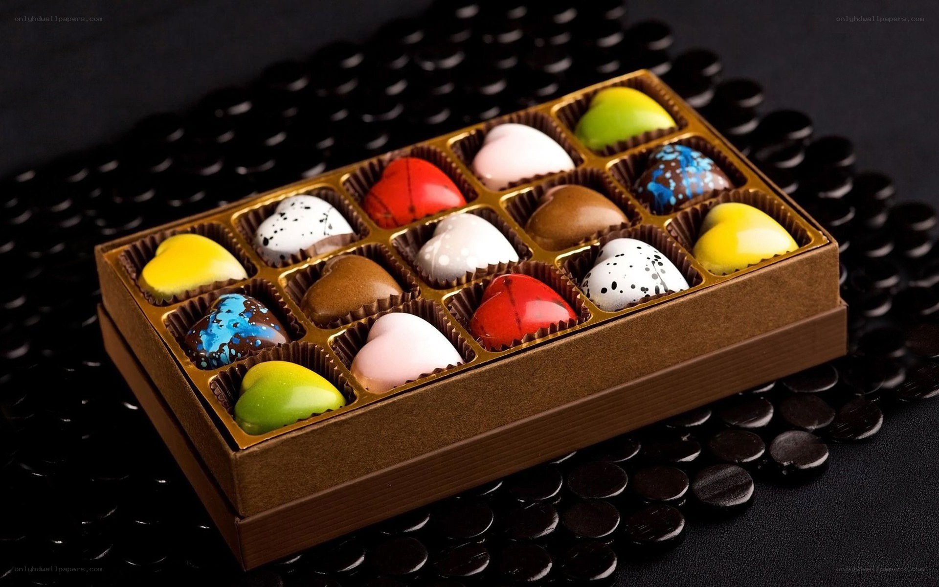 Assorted heart-shaped chocolates