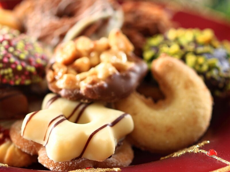 Assorted Holiday Cookies — Brown, Festive