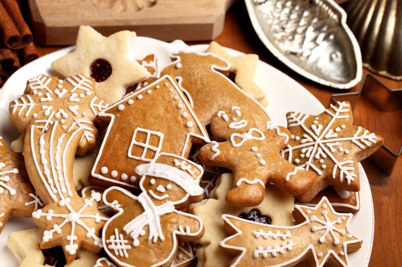 Assorted Holiday Cookies — Brown, Festive, Winter