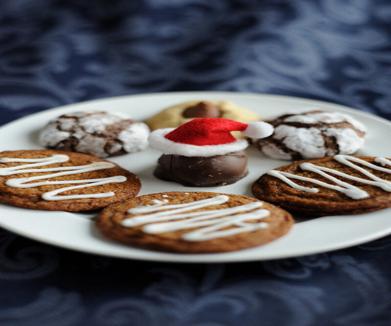 Assorted Holiday Cookies — White, Festive