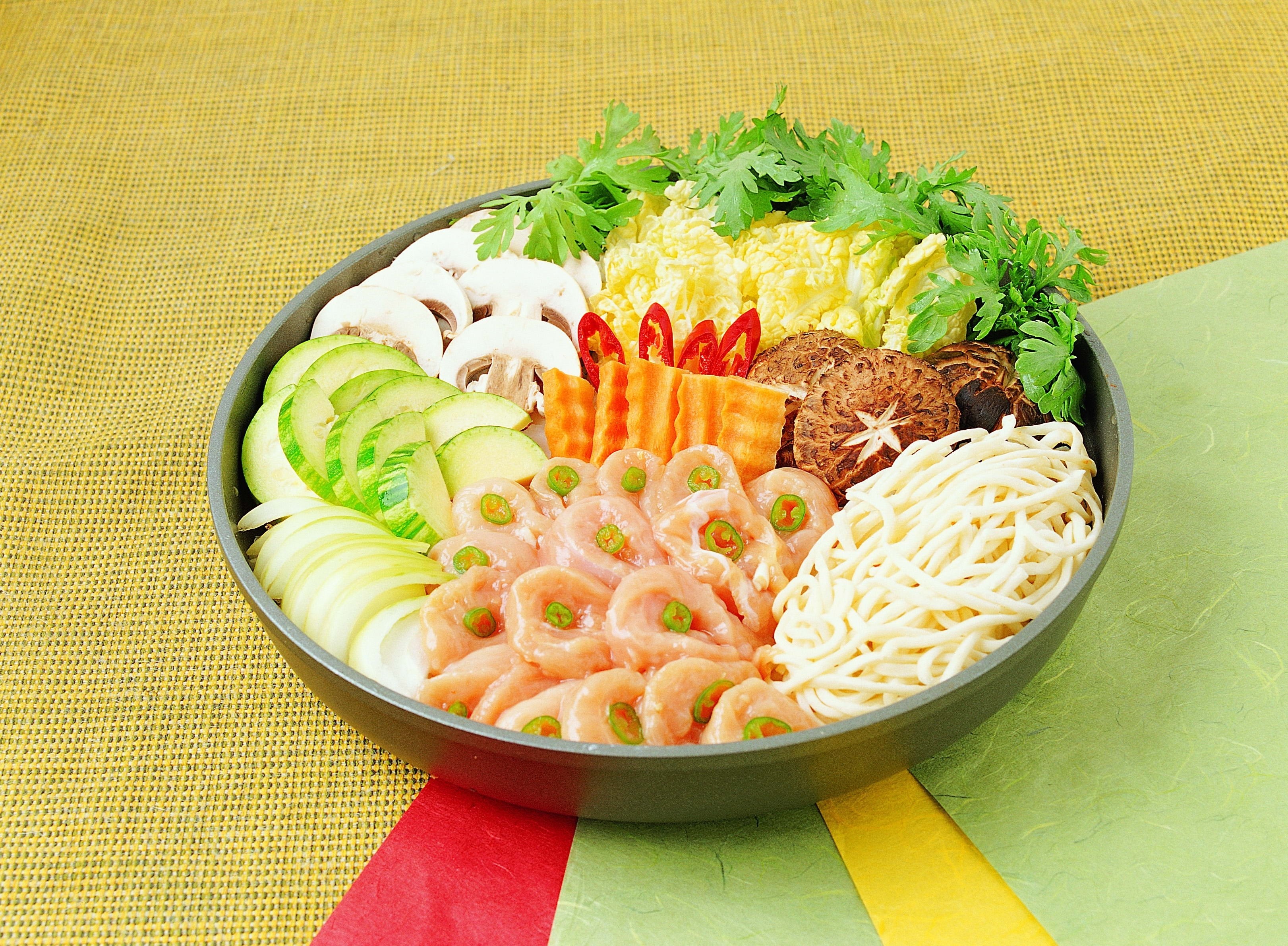 assorted hot pot ingredients