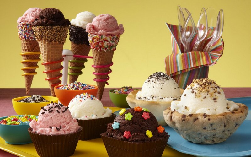 Assorted Ice Cream Desserts — Yellow