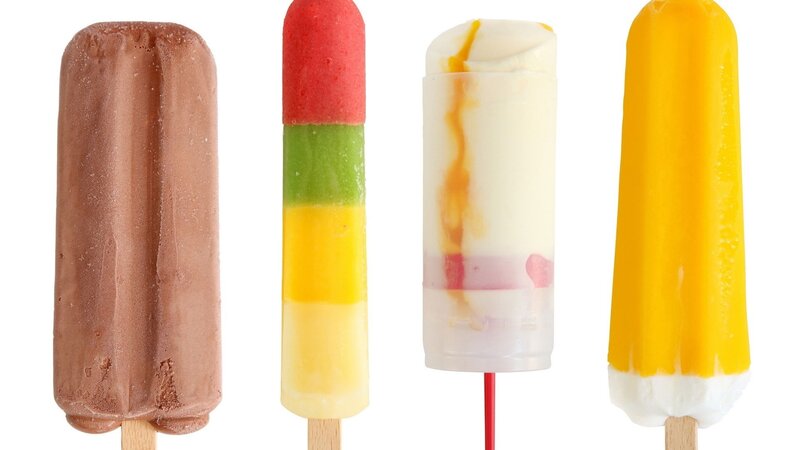 Assorted ice cream popsicles