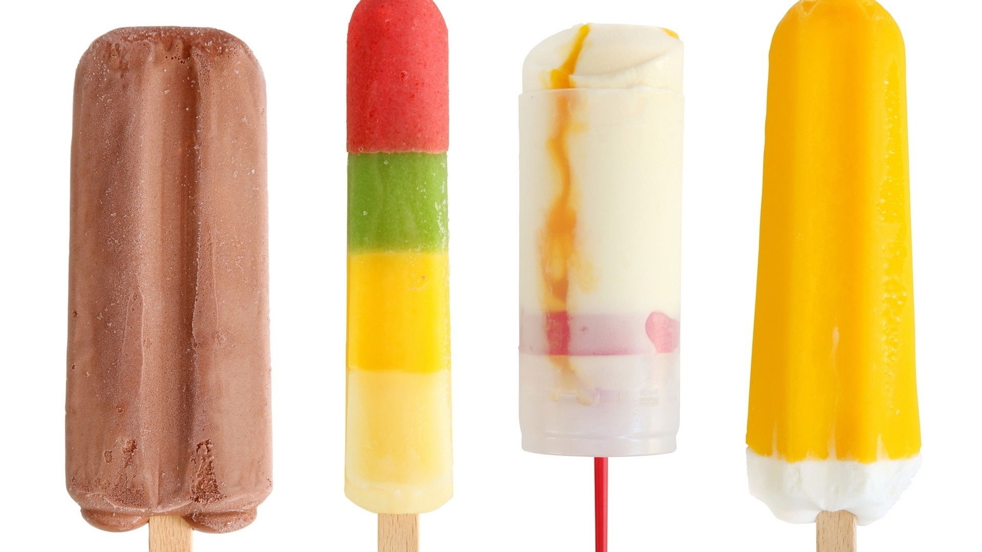 Assorted ice cream popsicles