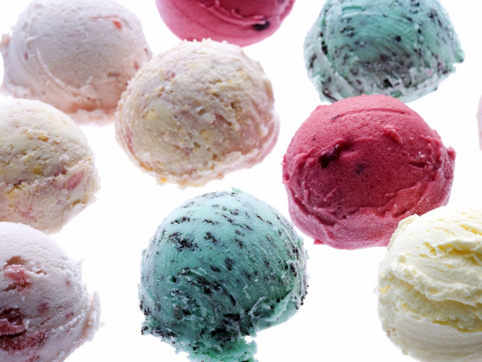 Assorted ice cream scoops