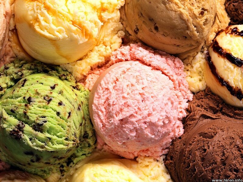 Assorted ice cream scoops