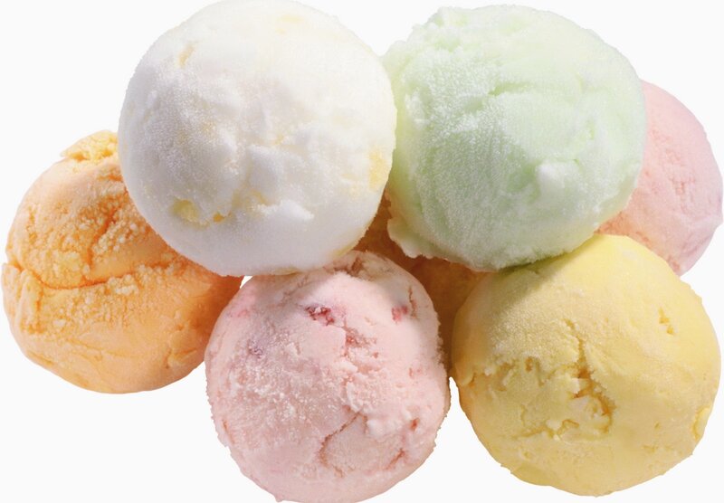 Assorted ice cream scoops
