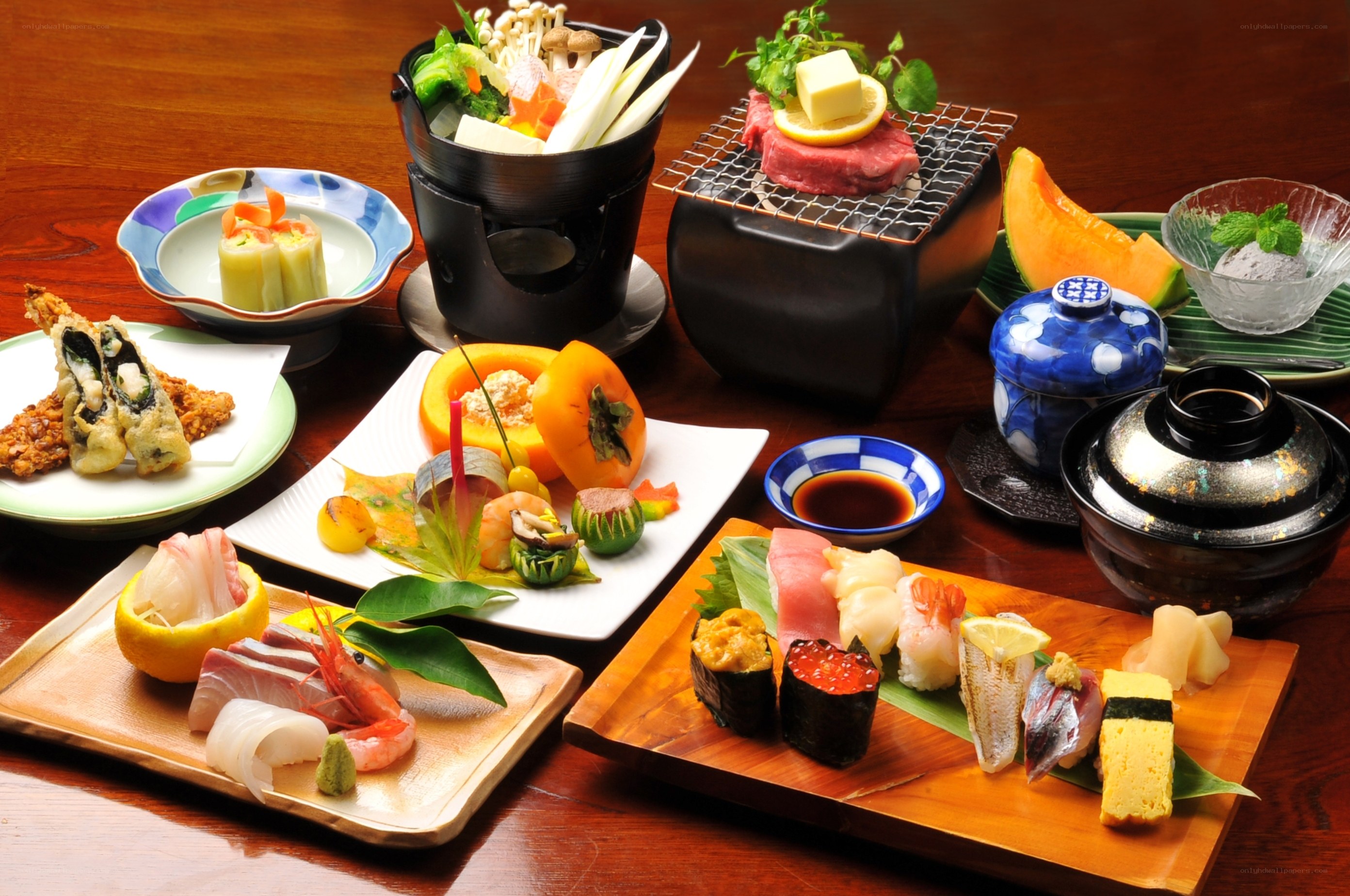 Assorted Japanese cuisine platter