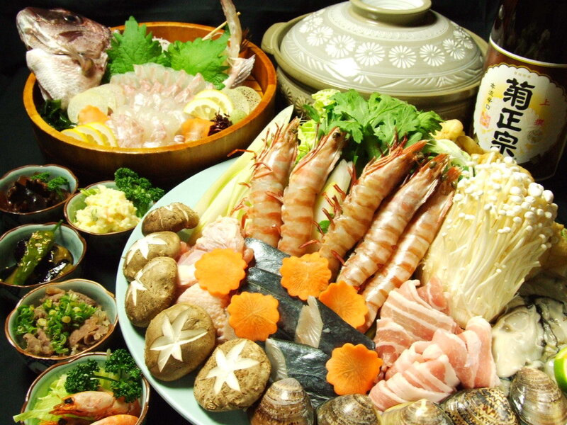 Assorted Japanese seafood platter