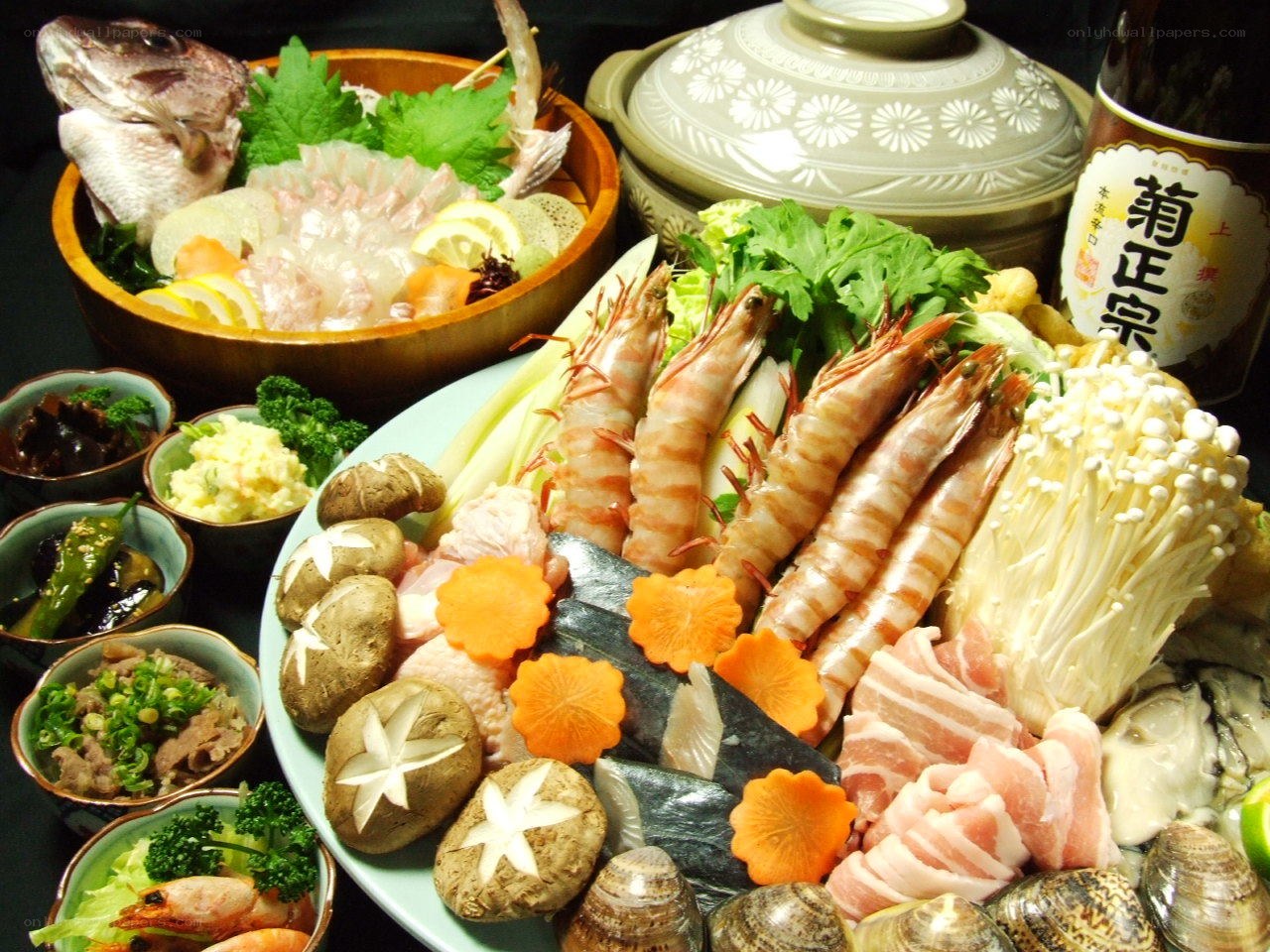 Assorted Japanese seafood platter