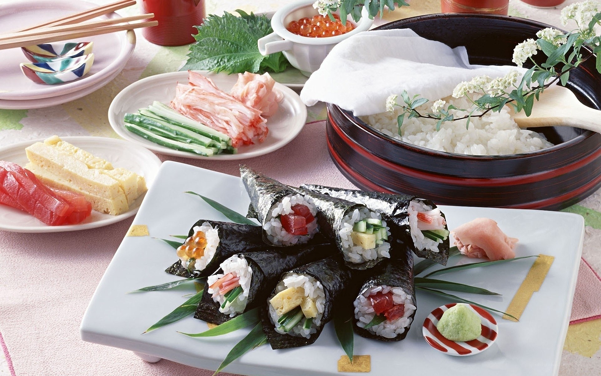Assorted Japanese sushi rolls
