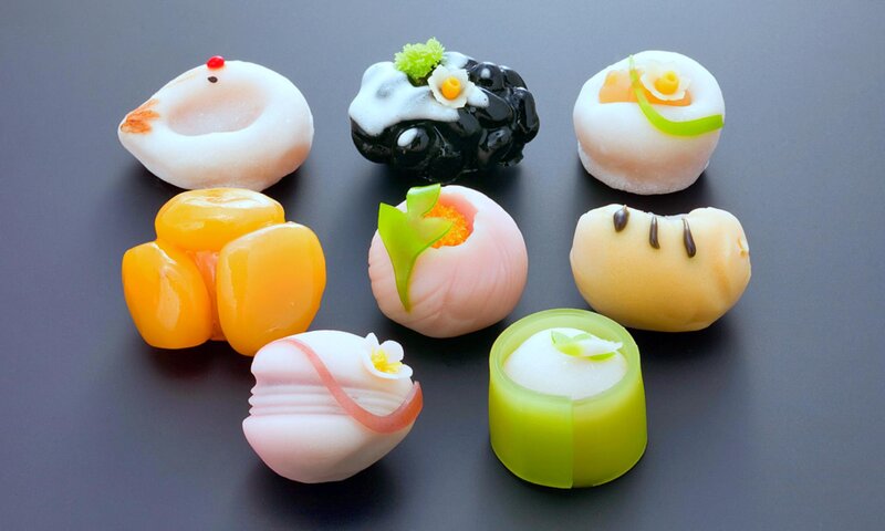 Assorted Japanese Sweets — White, Calm