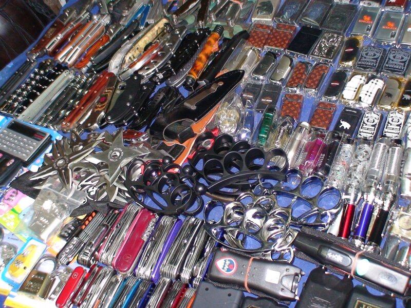 Assorted Knives and Tools — Blue