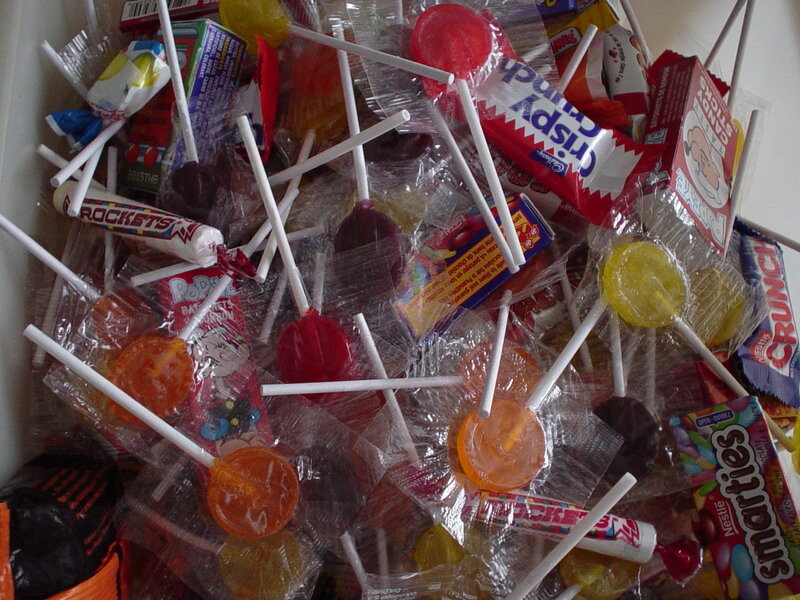 assorted lollipops and candies