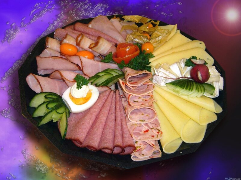 Assorted meat and cheese platter