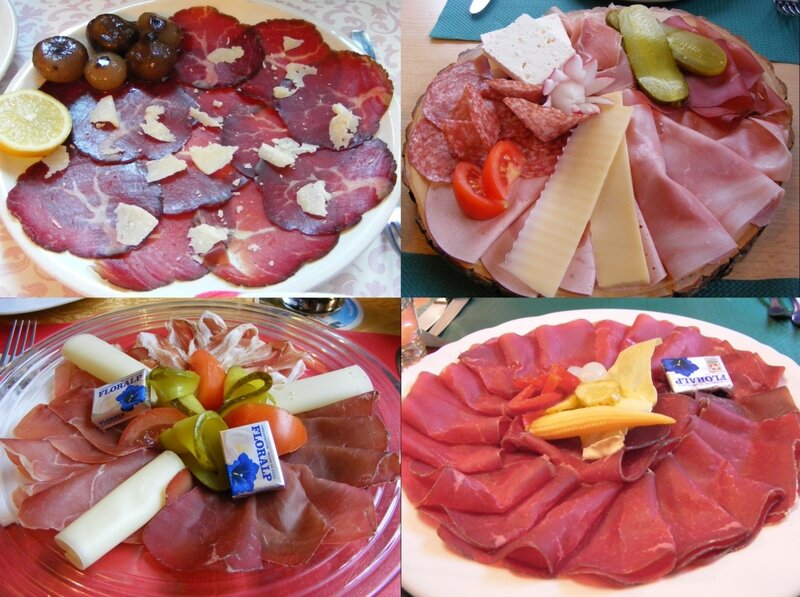 assorted meat and cheese platters
