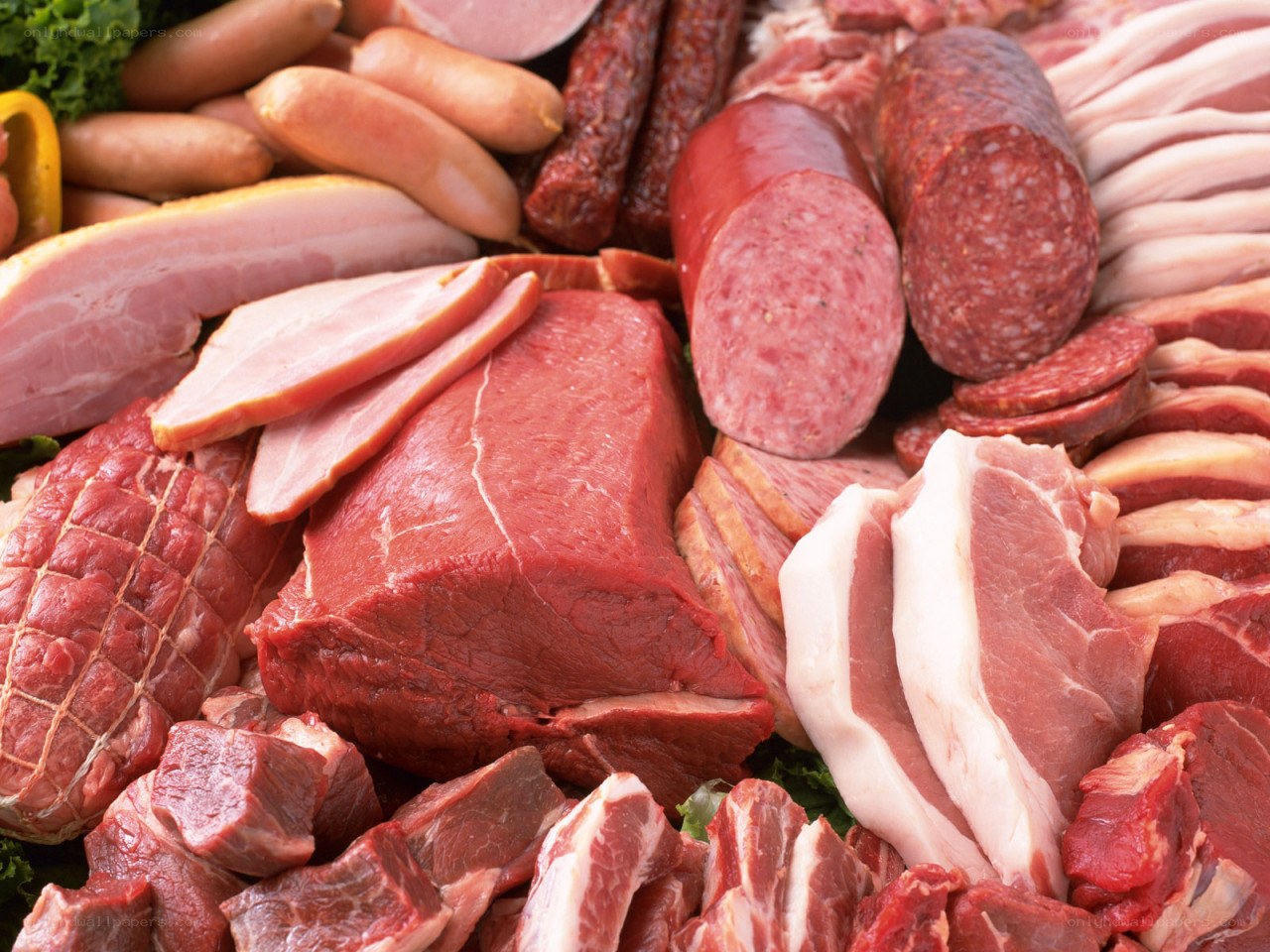 assorted meats and sausages