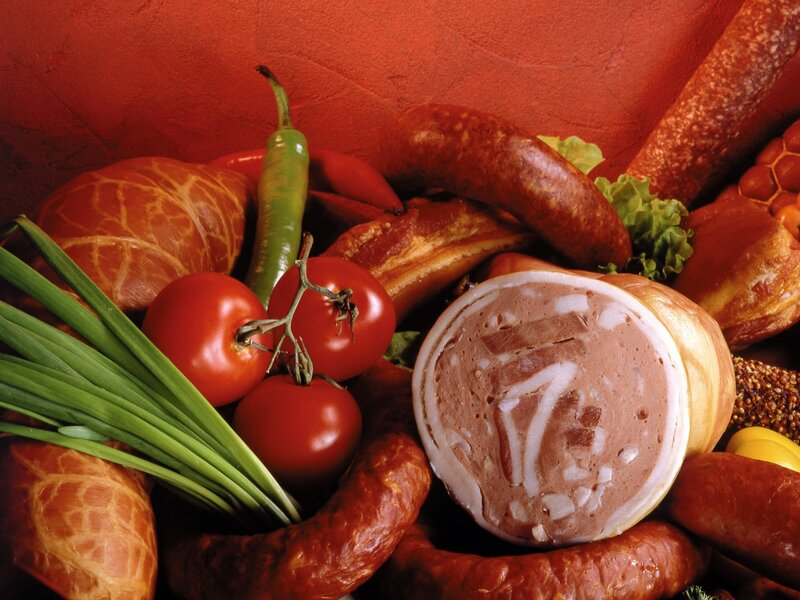 Assorted Meats and Vegetables — Red, Appetizing