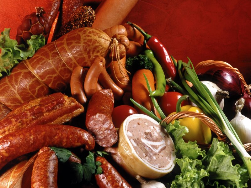 Assorted meats and vegetables