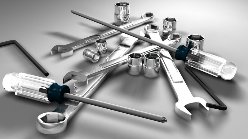 assorted metal tools