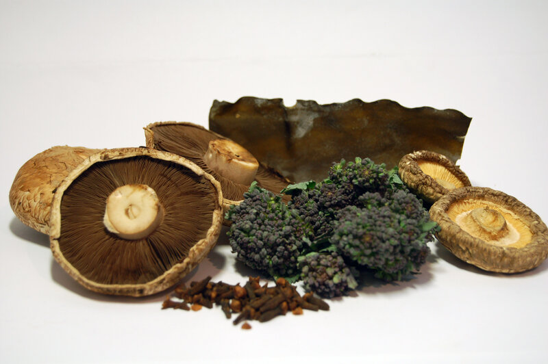 assorted mushrooms and herbs