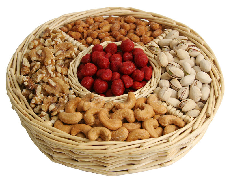 assorted nuts and dried fruit basket