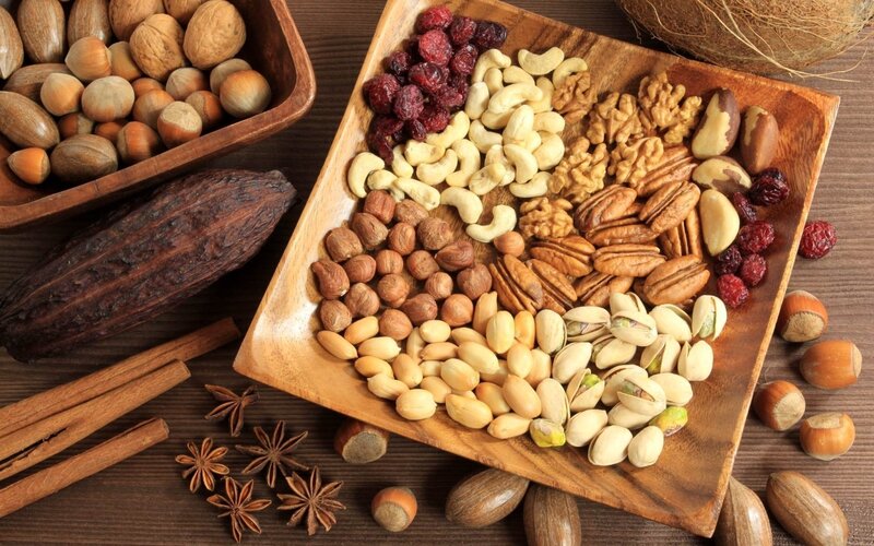 Assorted nuts and dried fruits