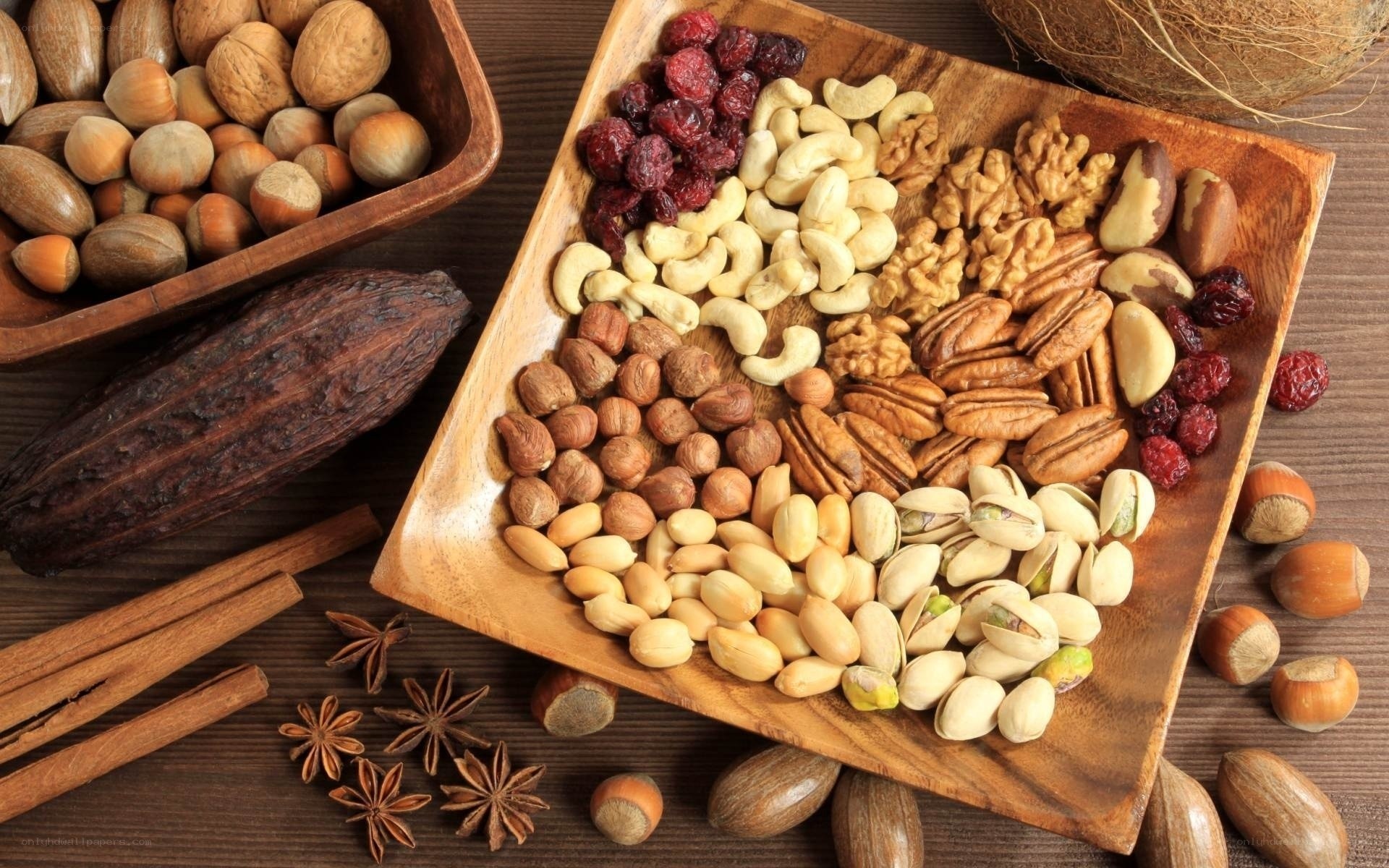 Assorted nuts and dried fruits