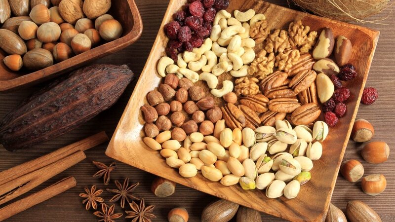 assorted nuts and spices