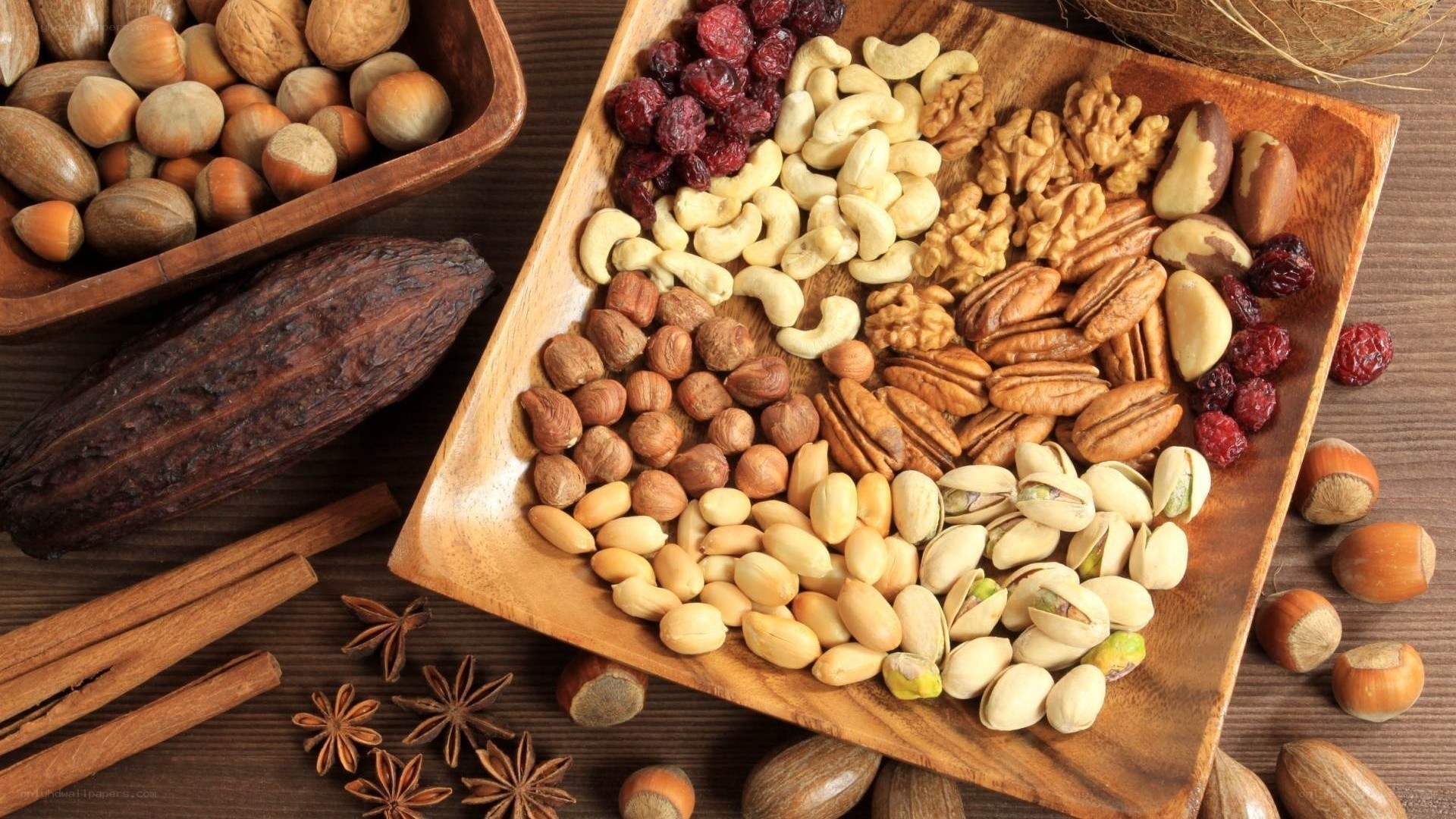 assorted nuts and spices