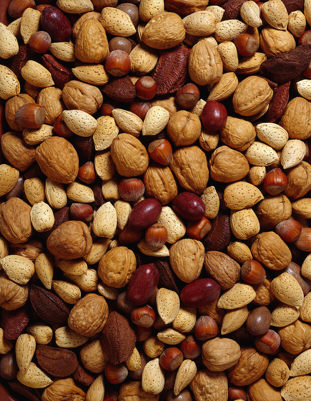 Assorted Nuts in a Pile