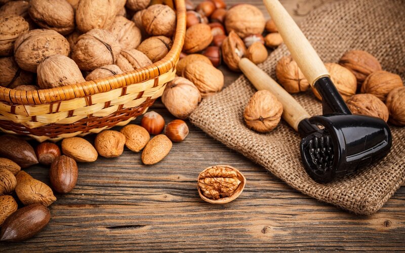 Assorted Nuts in Basket