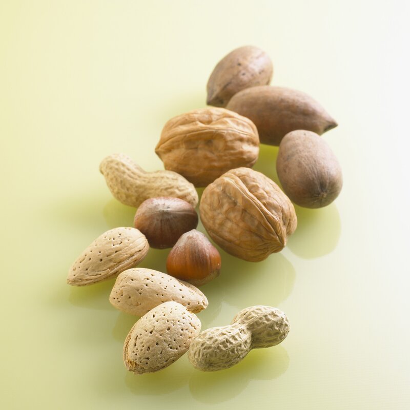 assorted nuts on a surface