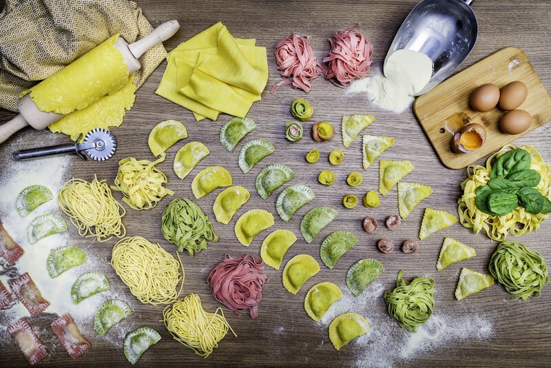 Assorted Pasta on Table