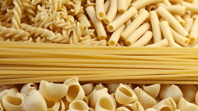 Assorted pasta types