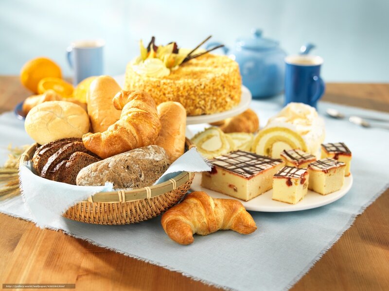 Assorted Pastries and Bread — Blue, Calm