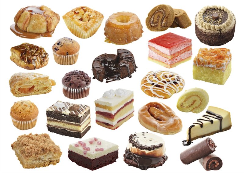 Assorted Pastries and Cakes — Brown