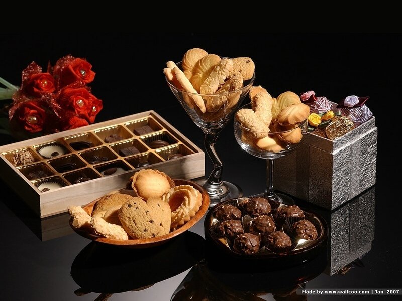Assorted Pastries and Chocolates — Black