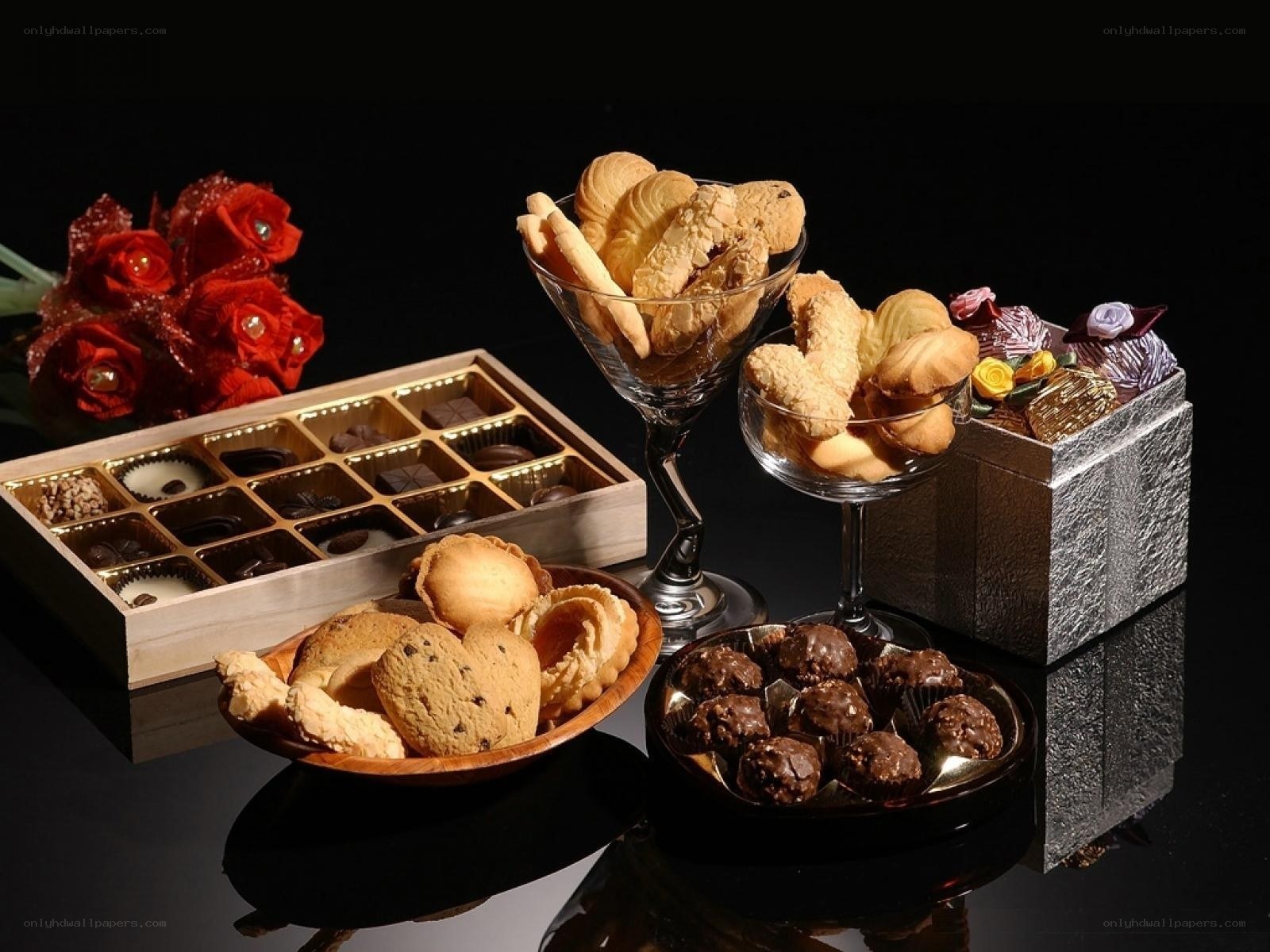 Assorted pastries and chocolates