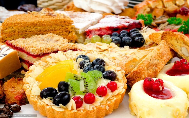 Assorted Pastries and Desserts — Yellow, Appetizing