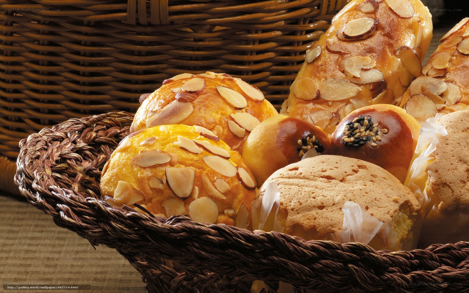 Assorted pastries in a basket