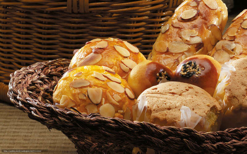 Assorted Pastries in Basket — Brown