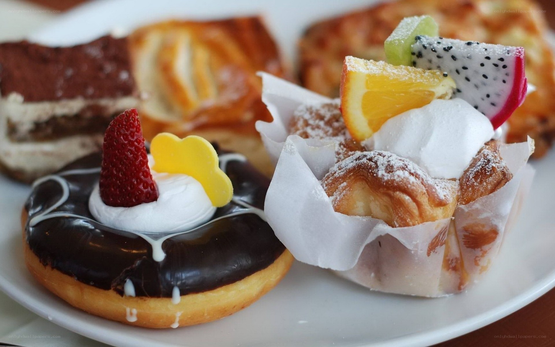 Assorted pastries on a plate