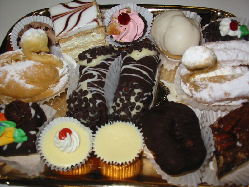 Assorted pastries on a tray