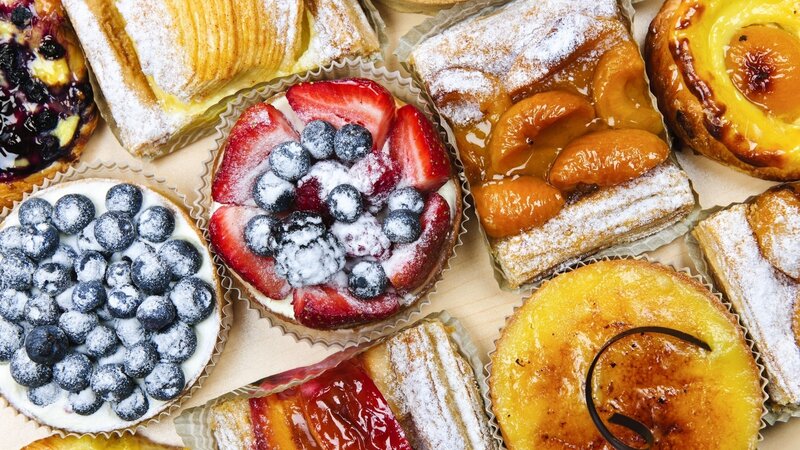 Assorted Pastries on Display — Yellow