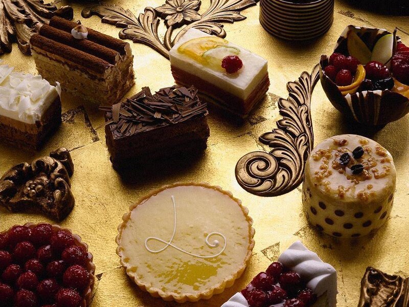 Assorted Pastries on Gold