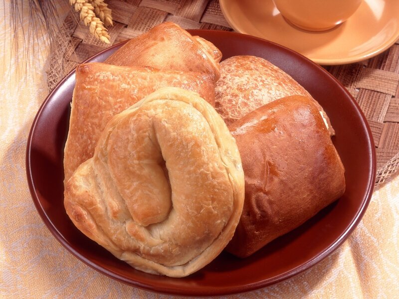 Assorted Pastries on Plate — Brown, Warm