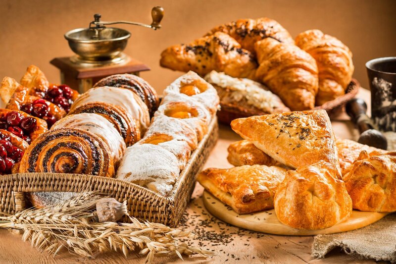 Assorted Pastries on Table — Brown