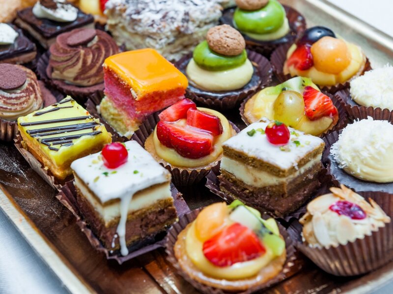 Assorted Pastries on Tray — Brown